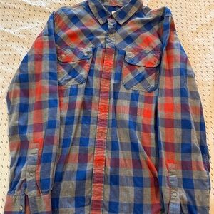 Life/After/Denim Plaid Button-Up Shirt - Blue and Red